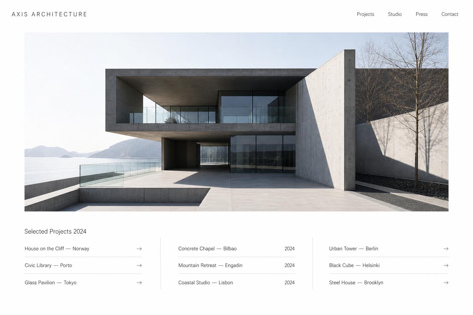 Axis Architecture desktop view